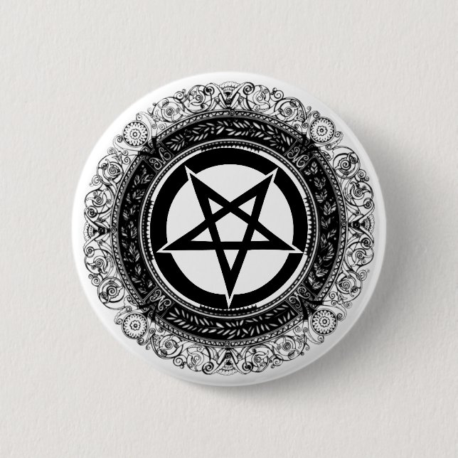 Ornate Pentagram 6 Cm Round Badge (Front)