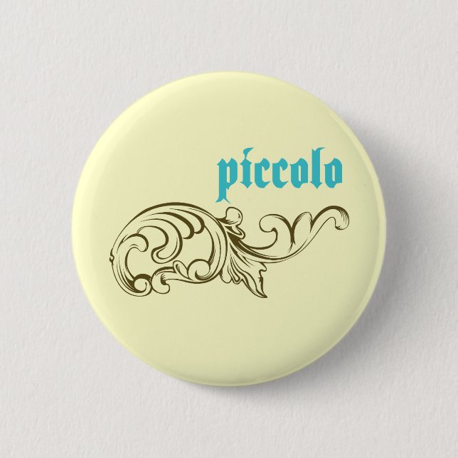 Ornate Piccolo 6 Cm Round Badge (Front)