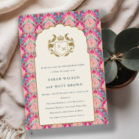 Ornate Pink Gold Classy Floral Laurel Engagement