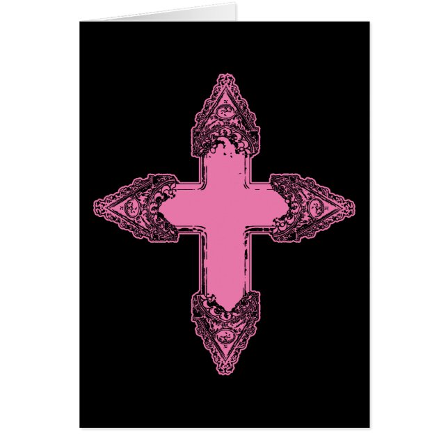Ornate Pink Gothic Cross (Front)