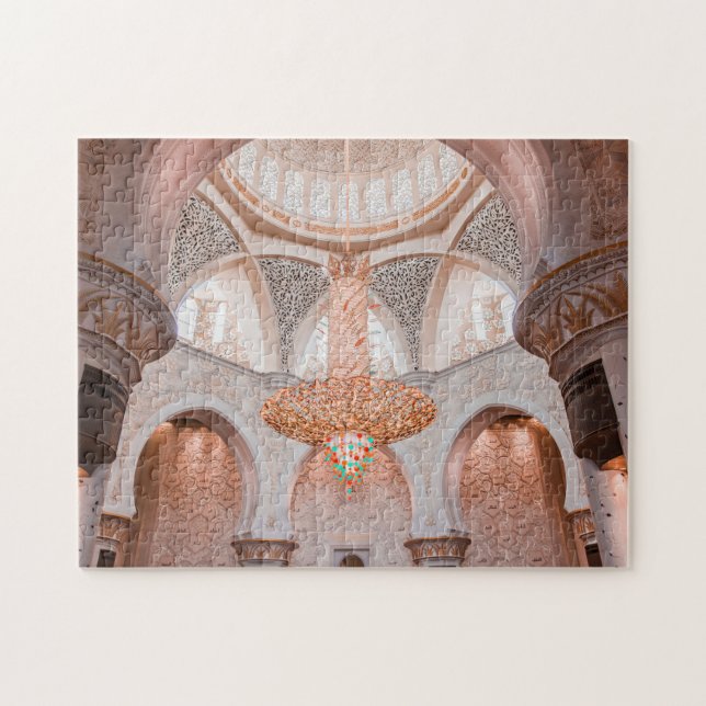 Ornate Pink Mosque Interior Jigsaw Puzzle (Horizontal)