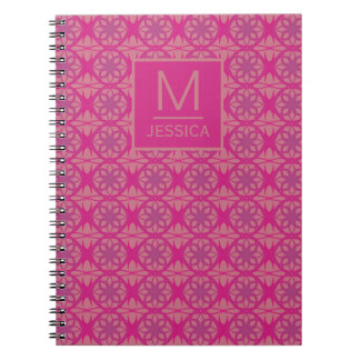 Ornate Pink Purple Geometric Pattern Personalised Notebook