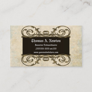 Ornate Plaque Vintage Goth Steampunk Business Card