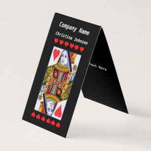 Ornate Playing Card Queen Red Hearts Black