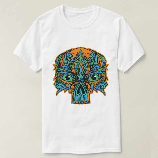 Ornate Psychedelic Skull T-Shirt (Design Front)