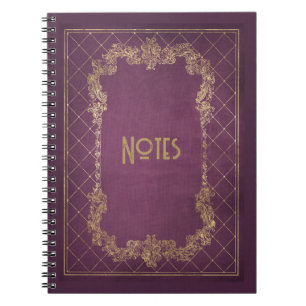 Ornate Purple and Gold Frame Notebook