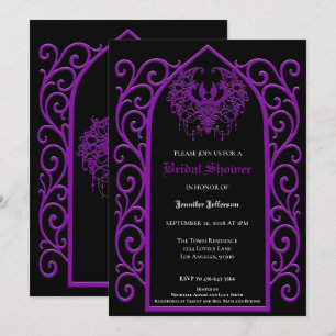 Ornate purple border Gothic Bridal Shower Announcement