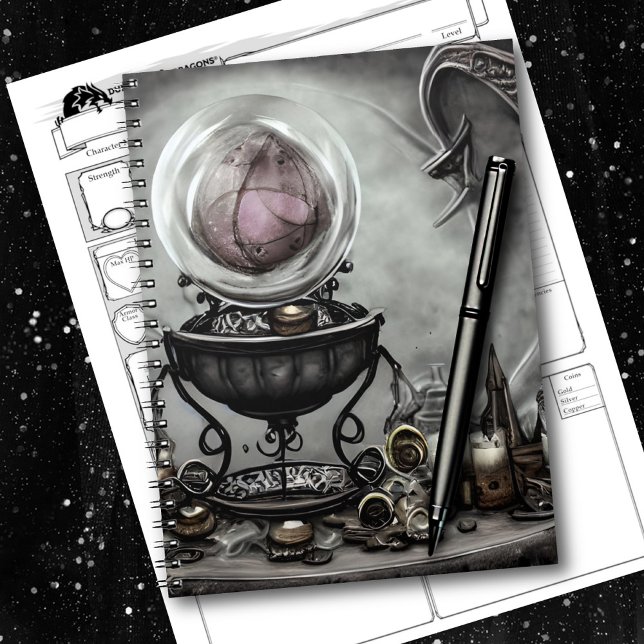 Ornate Purple Crystal Ball and Witchcraft Items Notebook (Creator Uploaded)