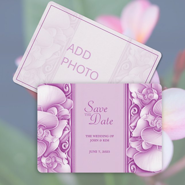 Ornate Purple Plum Wedding Save the Date Invitation (Creator Uploaded)
