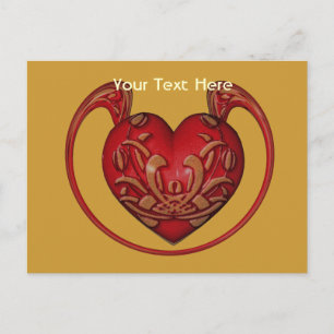 Ornate Red Heart Customisable Postcard