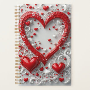 Ornate Red Hearts Decorative Frame Planner