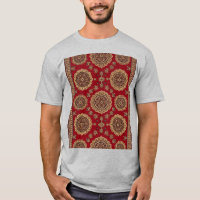 Ornate Red Medallion Vintage Rug Pattern