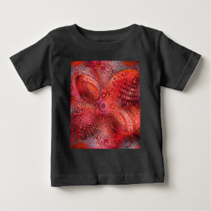 Ornate Red Symmetrical Paisley Motif Baby T-Shirt