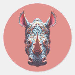 Ornate Rhono Portrait - Psychedelic Spirit Mask Classic Round Sticker