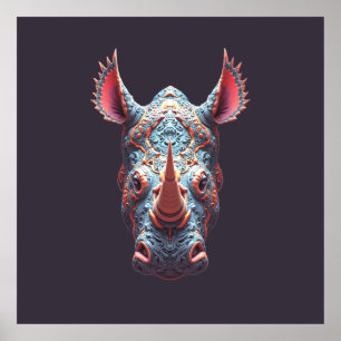 Ornate Rhono Portrait - Psychedelic Spirit Mask Poster