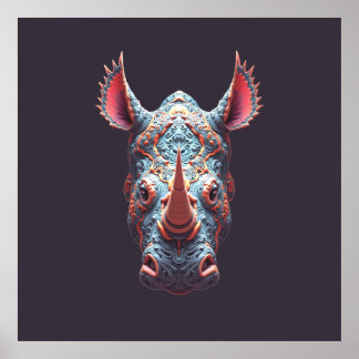 Ornate Rhono Portrait - Psychedelic Spirit Mask Poster