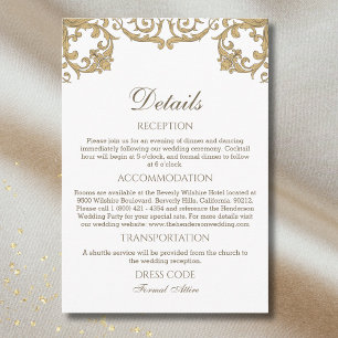 Ornate Rococo Vintage Wedding Details Enclosure Card