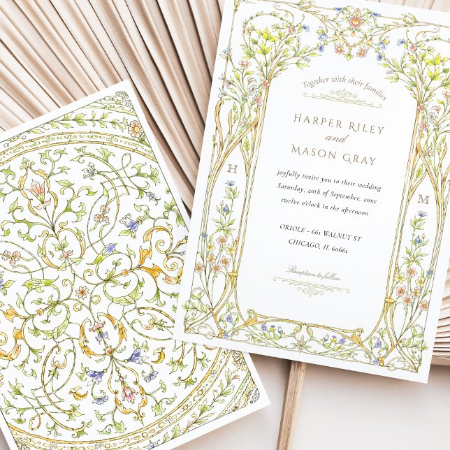 Ornate Romantic Vinework Arch Wedding Invitation (Creator Uploaded)