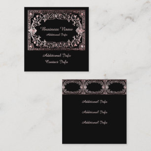 Ornate Rose Gold Frame Square Business Card
