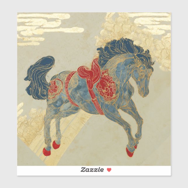 Ornate Royal Blue Horse  (Sheet)