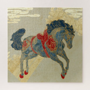 Ornate Royal Blue Horse  Jigsaw Puzzle