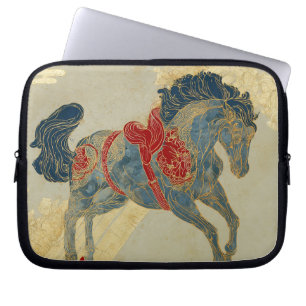 Ornate Royal Blue Horse  Laptop Sleeve