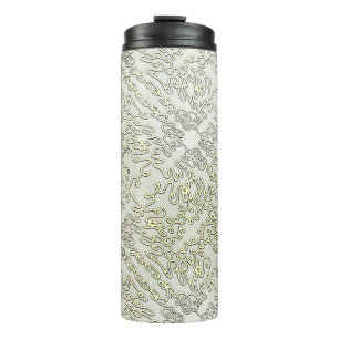 Ornate Scribble Pattern in Gold & Silver Thermal Tumbler