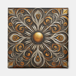 Ornate Scrollwork with Golden Center2 Magnet