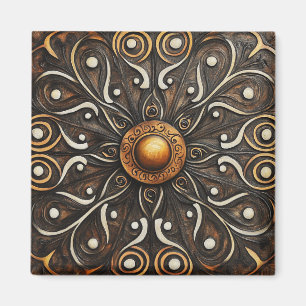 Ornate Scrollwork with Golden Centre 4 Magnet