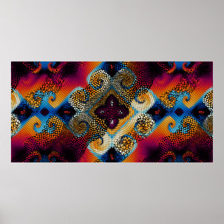 Ornate seamless texture background. Diagonal waves Poster