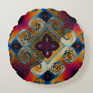 Ornate seamless texture background. Diagonal waves Round Cushion