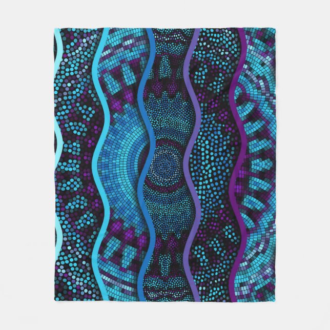 Ornate seamless texture background. Relief waves o Fleece Blanket (Front)
