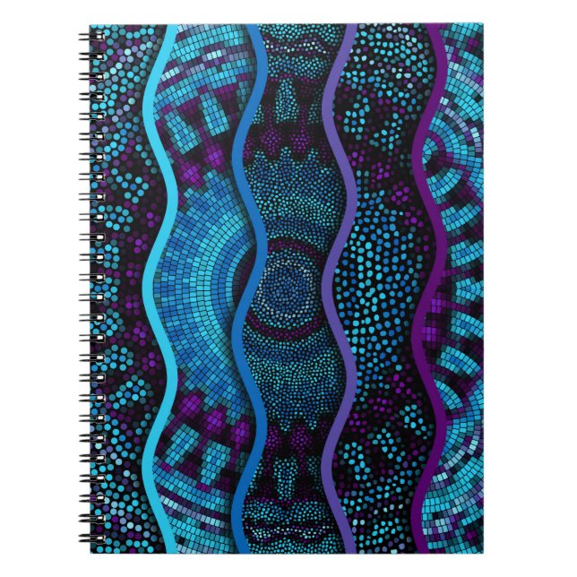 Ornate seamless texture background. Relief waves o Notebook (Front)