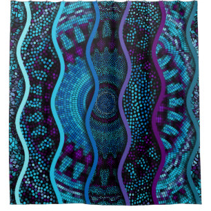 Ornate seamless texture background. Relief waves o Shower Curtain