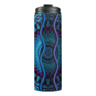 Ornate seamless texture background. Relief waves o Thermal Tumbler