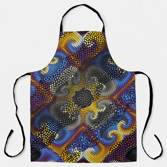 Ornate seamless texture background. Waves of ornam Apron (Front)