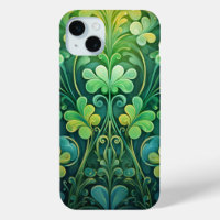 ORNATE SHADES OF GREEN & GOLD IRISH SHAMROCKS