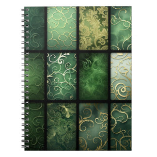 ORNATE SHADES OF GREEN IRISH CELTIC THEME NOTEBOOK