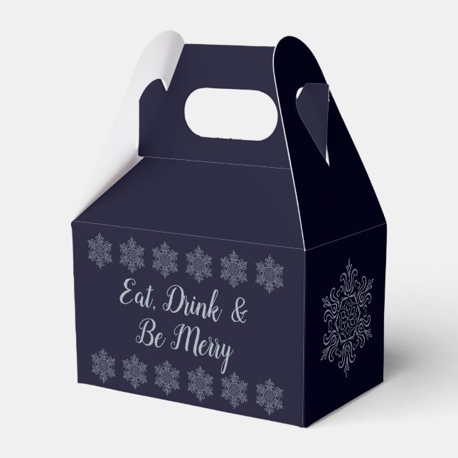Ornate Silver Snowflake Favour Box (Front Side)
