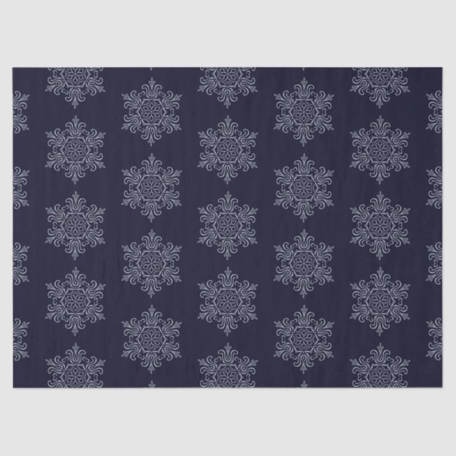Ornate Silver Snowflake Tissue Paper (Front)