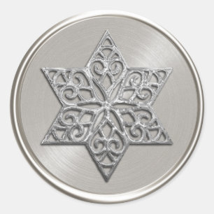 Ornate Silver Star of David Envelope Seal
