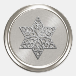 Ornate Silver Star of David Envelope Seal