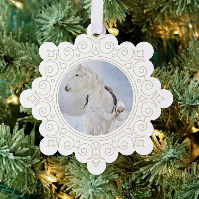 Ornate Snowflake Photo Thank You Tree Decoration Card (Insitu (Tree))