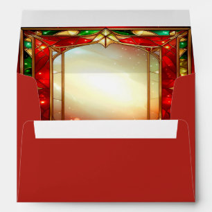 Ornate Stained Glass Frame Holiday Envelope