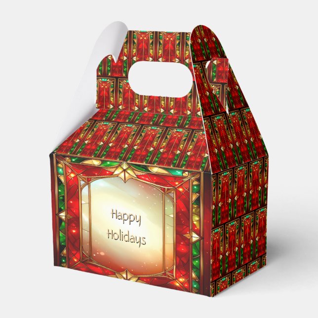 Ornate Stained Glass Pattern Favour Box (Front Side)