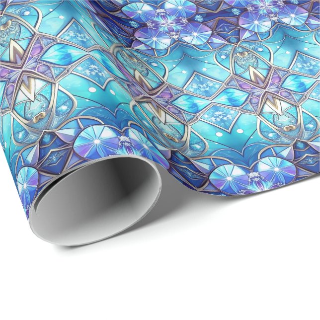 Ornate Stained Glass Pattern Wrapping Paper (Roll Corner)