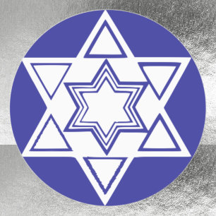 Ornate Star of David Classic Round Sticker