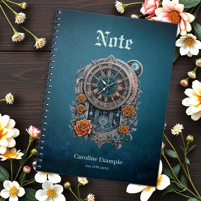 Ornate Steampunk Clock with Roses.  Notebook (Creator Uploaded)