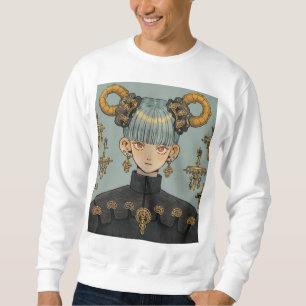 Ornate Steampunk Fantasy Anime Girl Sweatshirt