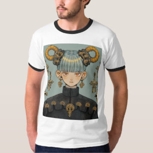 Ornate Steampunk Fantasy Anime Girl T-Shirt
